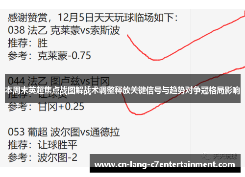本周末英超焦点战图解战术调整释放关键信号与趋势对争冠格局影响